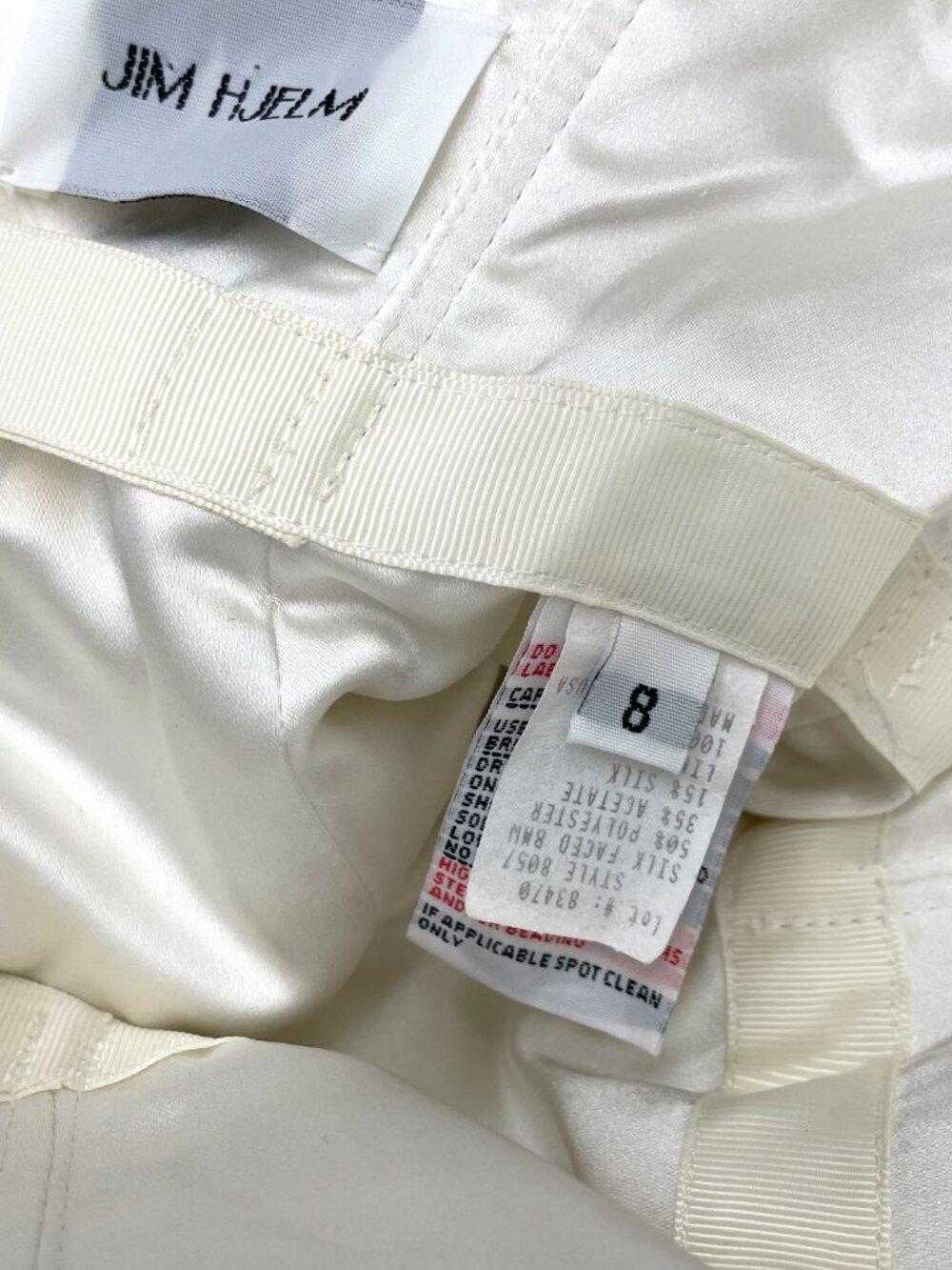 Jim Hjelm Satin Bubble Hem Couture Wedding Gown - Picture 7 of 13